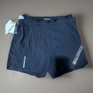 *NWT Salomon Sense Aero 5" Black Performance Running Shorts - Men's Size Large